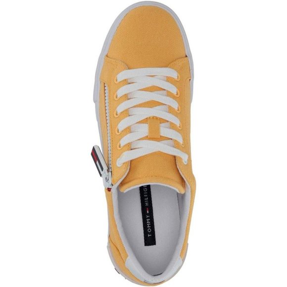 new YELLOW Tommy Hilfiger Women's PASKAL2 Zipper-Detail Canvas Sneakers Sz 8.5 M - Picture 2 of 6